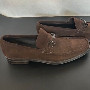 Salvatore Ferragamo Men's Double Gancini Buckle Suede Loafers, Vibram, Size 12D